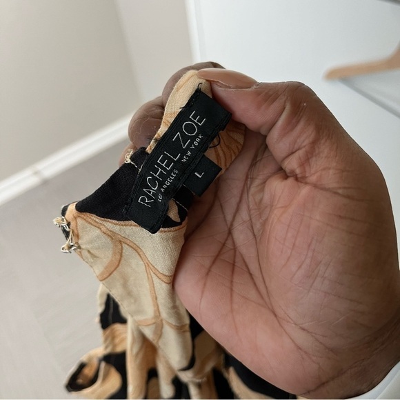 Rachel Zoe Women Linen Top Large Tropical Resort Beach Vacation Halter Neck - Picture 7 of 8